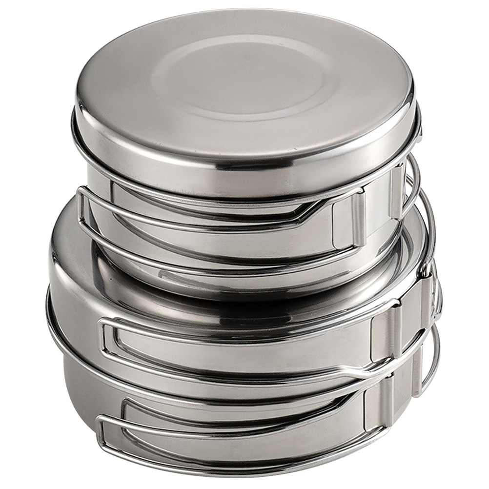 Camping Cooking Frying Pan - 1Set Stainless Steel Camping Cookware Set