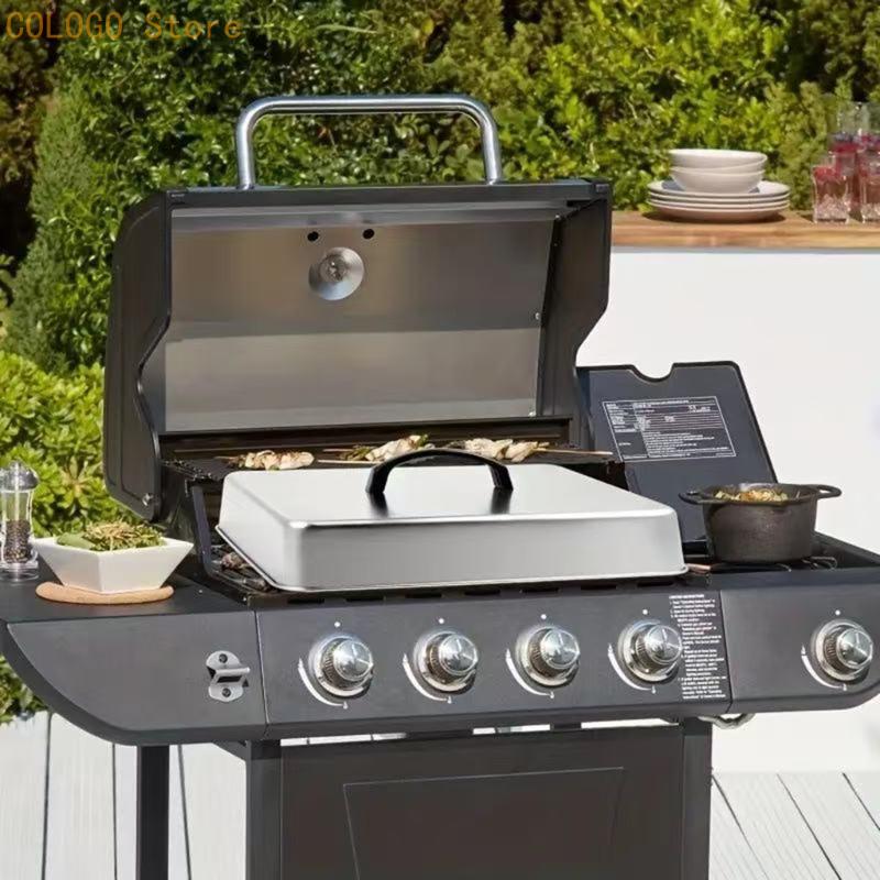 Camping Cooking Flat Top - Square Cover with Top Handle for