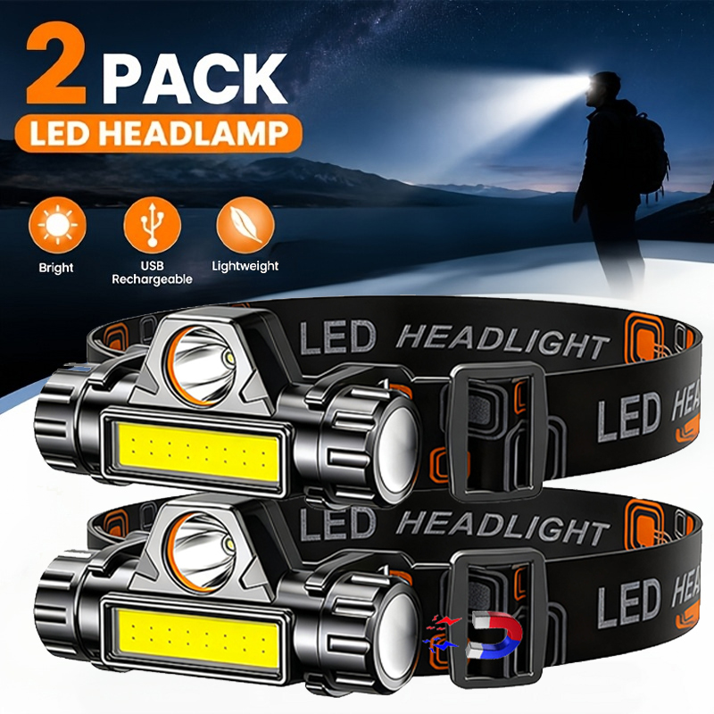 Camping Cooking Fish - Super Bright LED Headlamp Rechargeable Waterproof