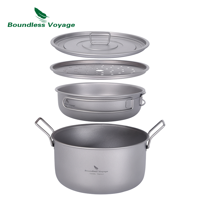 Camping Cooking Frying Pan - Boundless Voyage Camping Cooking Pot Multifunctional