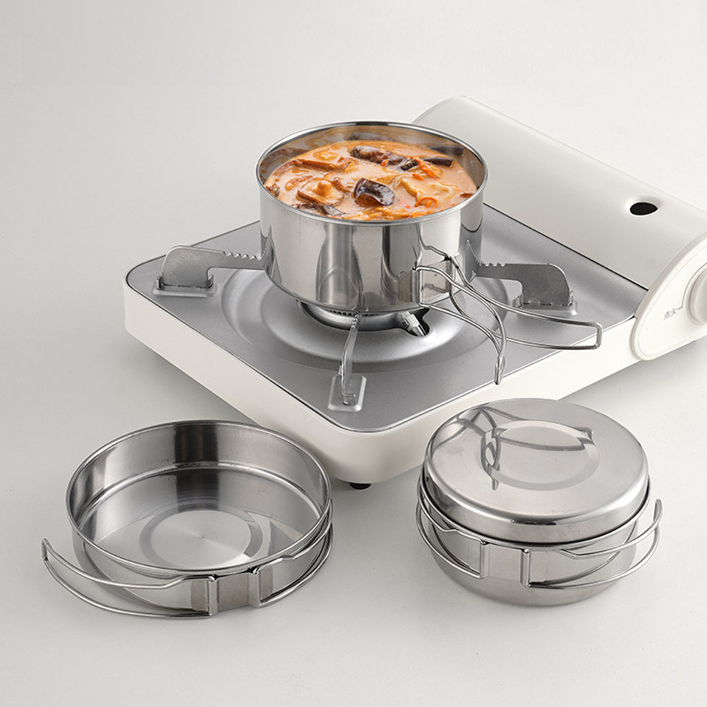 1Set Stainless Steel Camping C - огляд і ціна Camping Cooking Frying Pan