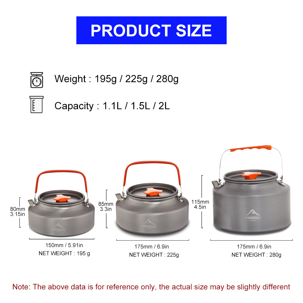 Widesea 1.1L 2L1.5L Camping Wa - огляд і ціна Camping Cooking Utensil Set