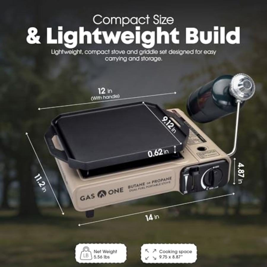 GasOne GS-3400P-KIT Propane or - огляд і ціна Camping Cooking Flat Top