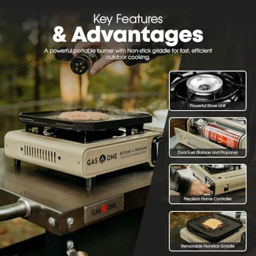 GasOne GS-3400P-KIT Propane or - огляд і ціна Camping Cooking Flat Top