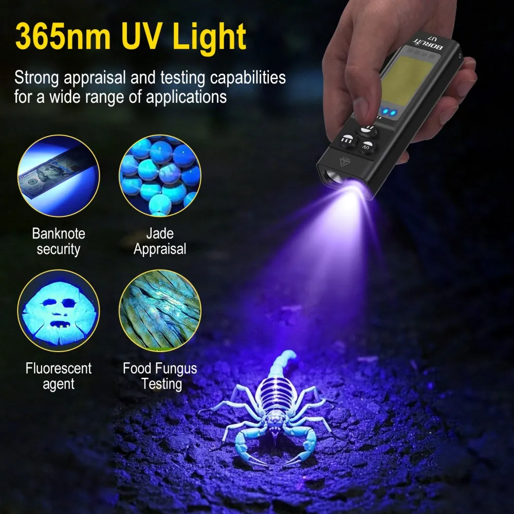 BORUiT U7 UV LED EDC Flashligh - огляд і ціна Camping Cooking Fish