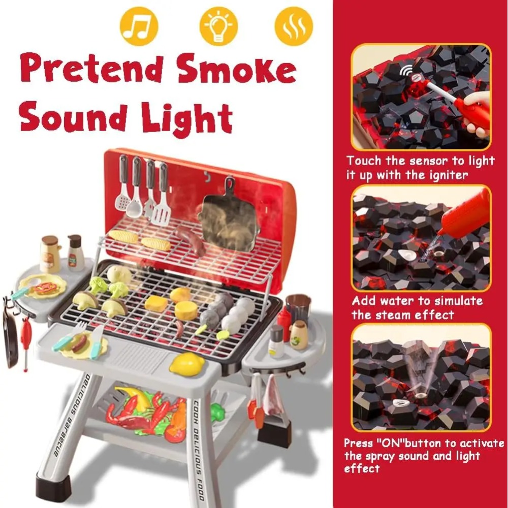 Barbecue Grill Toy Set Kids BB - огляд і ціна Camping Cooking Kids