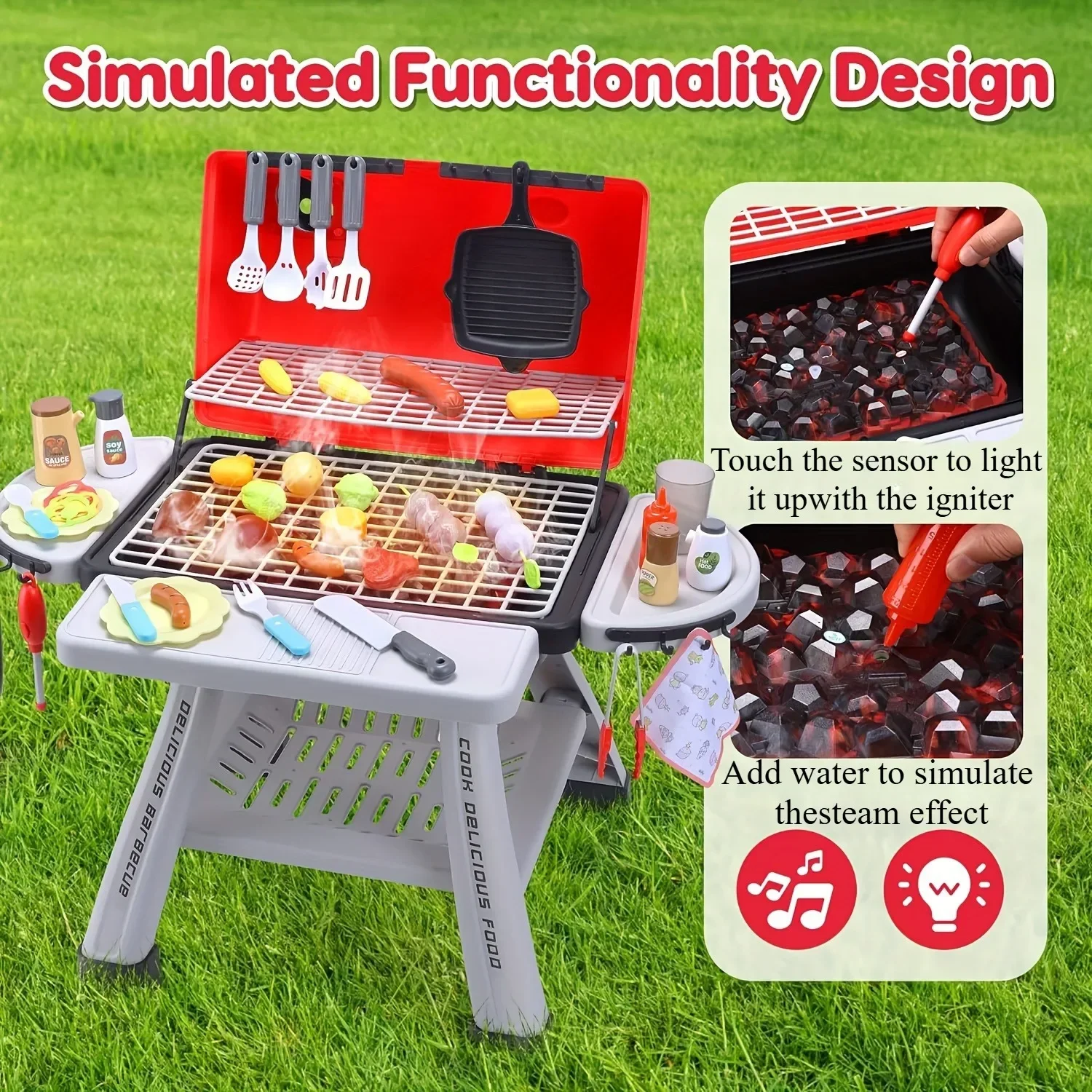 Barbecue Grill Toy Set Kids BB - огляд і ціна Camping Cooking Kids