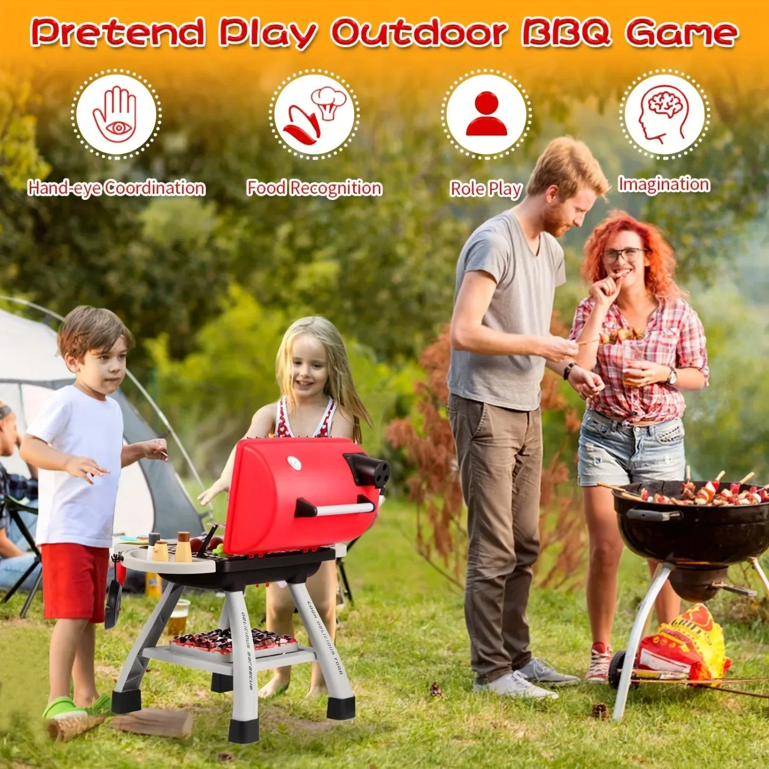 Barbecue Grill Toy Set Kids BB - огляд і ціна Camping Cooking Kids