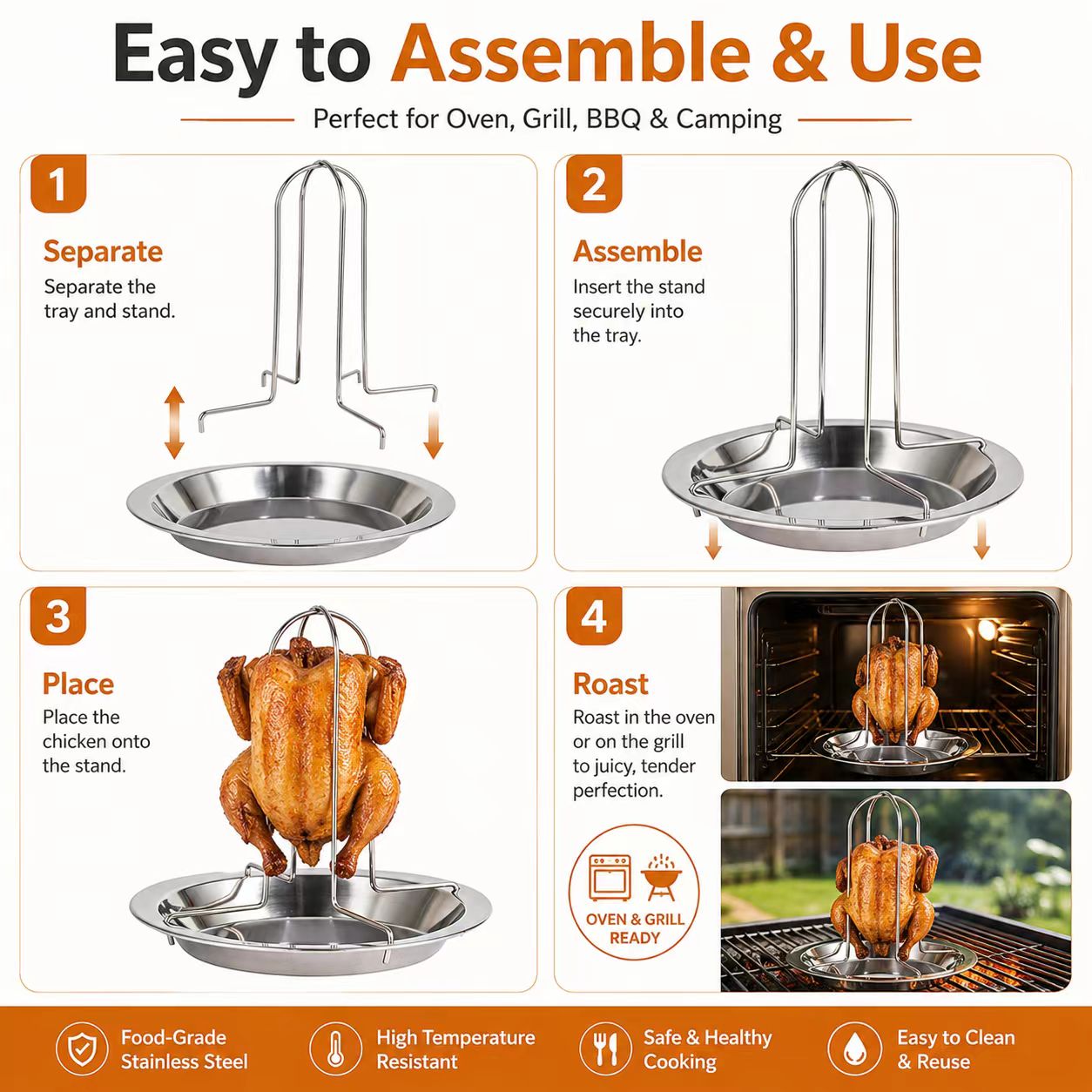Portable Whole Chicken BBQ Gri - огляд і ціна Camping Cooking Portable