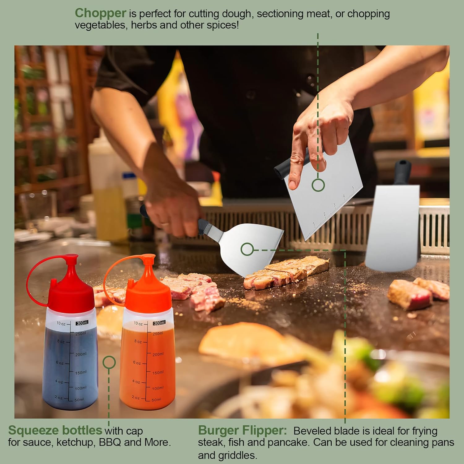 33Pcs Flat Top Griddle Accesso - огляд і ціна Camping Cooking Flat Top