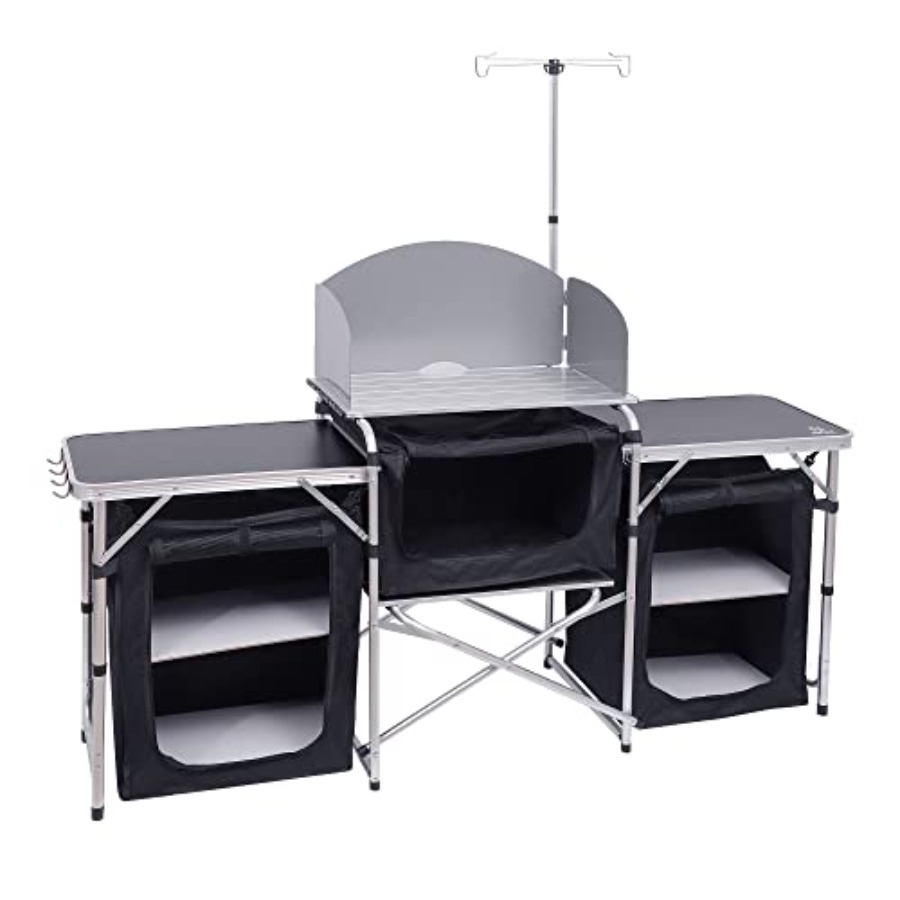 Camping Kitchen Table, Folding - огляд і ціна Camping Cooking Table With Windshield