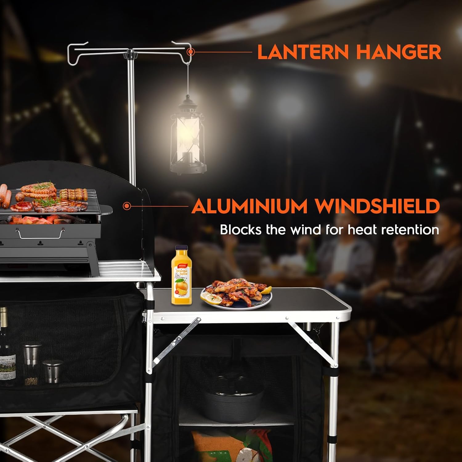 Aluminum Folding Camping Kitch - огляд і ціна Camping Cooking Table With Windshield