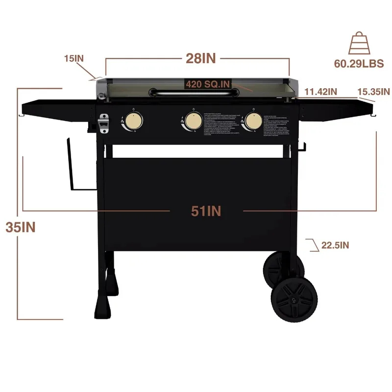 Wheeled Outdoor Flat-Top Cooki - огляд і ціна Camping Cooking Flat Top