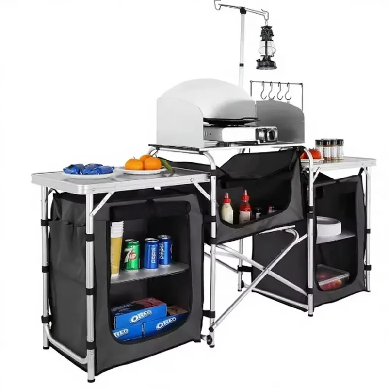 Wholesale Large Aluminum Outdo - огляд і ціна Camping Cooking Table With Windshield
