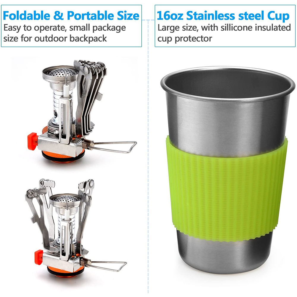 Camping Cookware Kit with Stov - огляд і ціна Camping Cooking Utensil Set